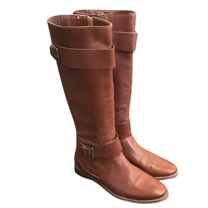 Ellen Tracy Baxter Women's Brown Leather Knee High Riding Boots 8